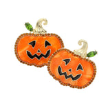 Stone Embellished Pumpkin Earrings - Madeline Love - Flyclothing LLC