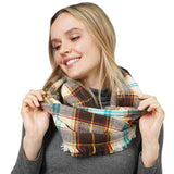 Trendy Plaid Check Patterned Infinity Scarf - Madeline Love - Flyclothing LLC
