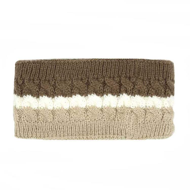 Triple Colored Cable Knit Fleece Headband Earwarmer Earmuff - Madeline Love - Flyclothing LLC