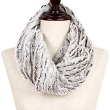 Two Tone Fuzzy Fur Infinity Scarf - Madeline Love - Flyclothing LLC