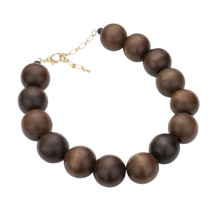 Wood Ball Necklace - Madeline Love - Flyclothing LLC