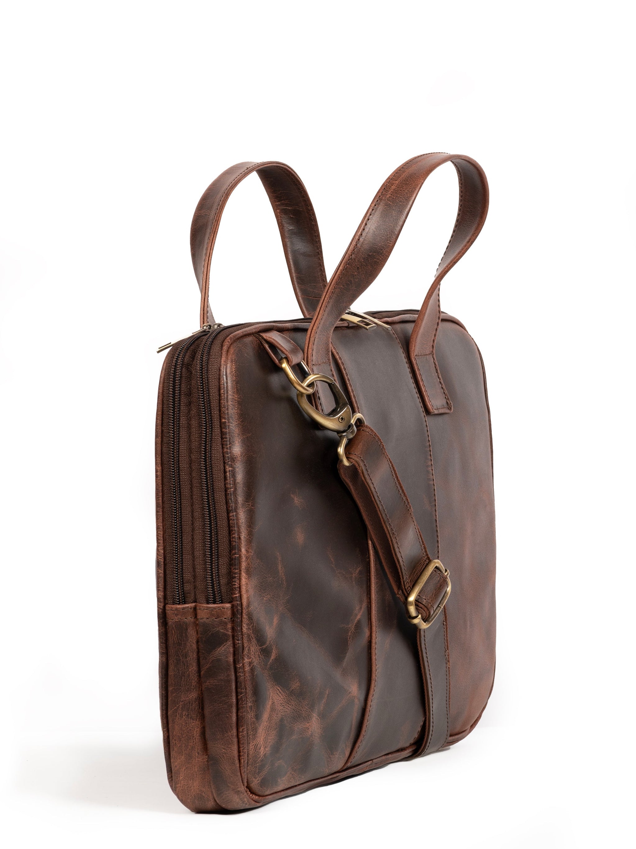 Harbor Laptop Briefcase, Brown - Classy Leather Bags - Flyclothing LLC