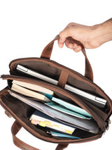 Harbor Laptop Briefcase, Brown - Classy Leather Bags - Flyclothing LLC