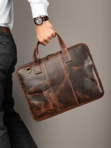 Harbor Laptop Briefcase, Brown - Classy Leather Bags - Flyclothing LLC