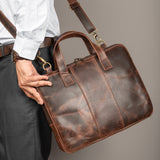 Harbor Laptop Briefcase, Brown - Classy Leather Bags - Flyclothing LLC