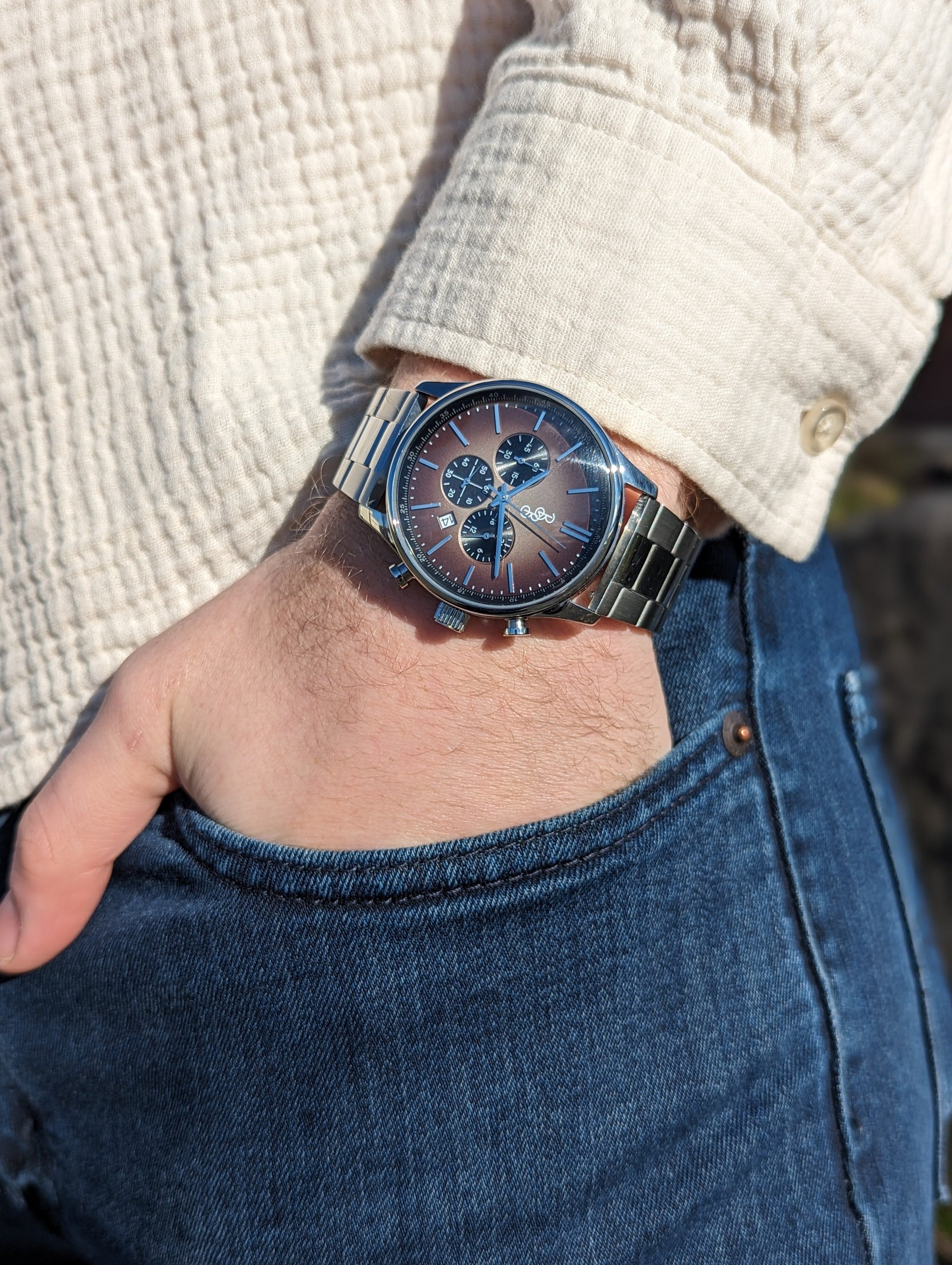 Brown Retro Chronograph - The Beyond Boring Watch Company - Flyclothing LLC