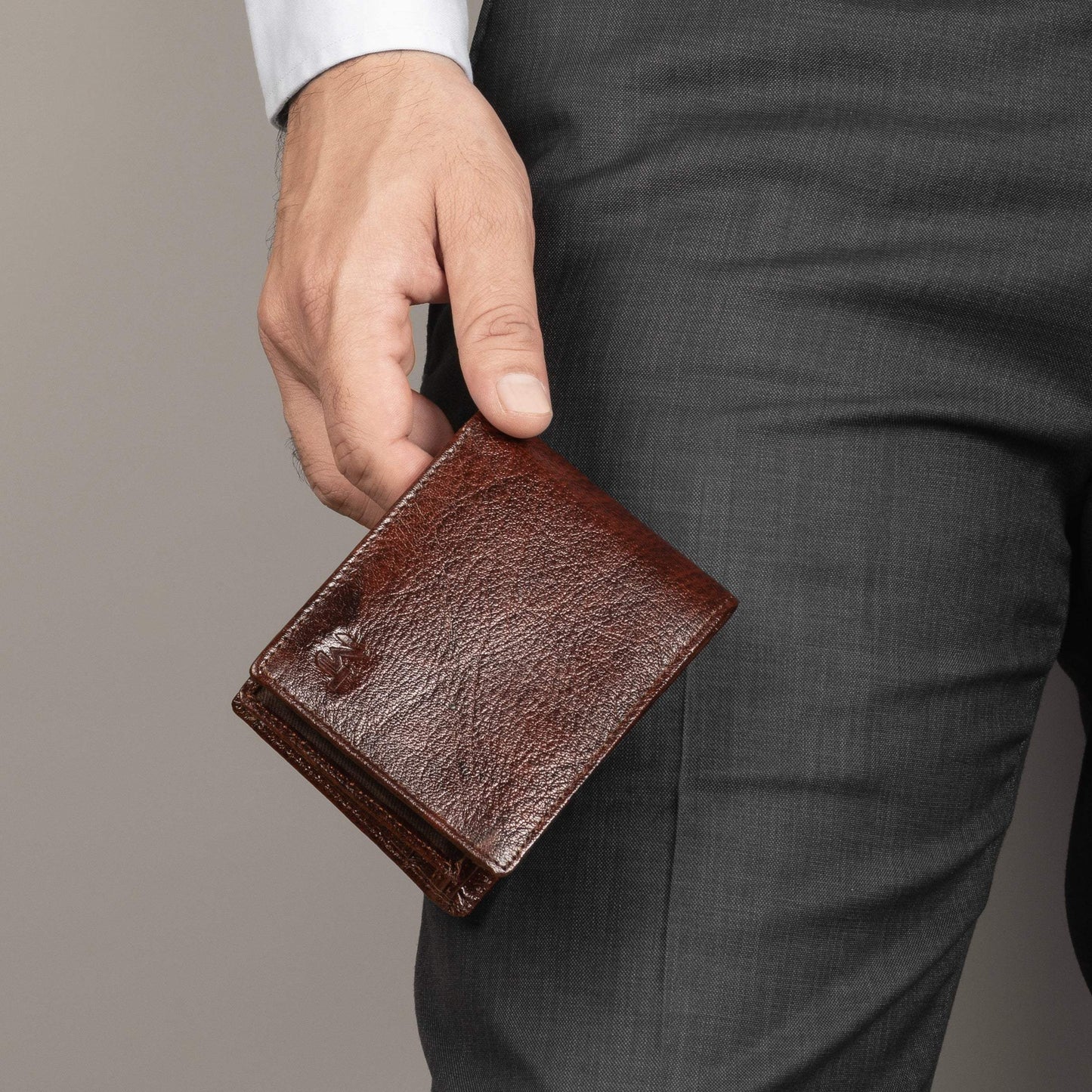 Brown Sleek-Fit Wallet - Classy Leather Bags - Flyclothing LLC