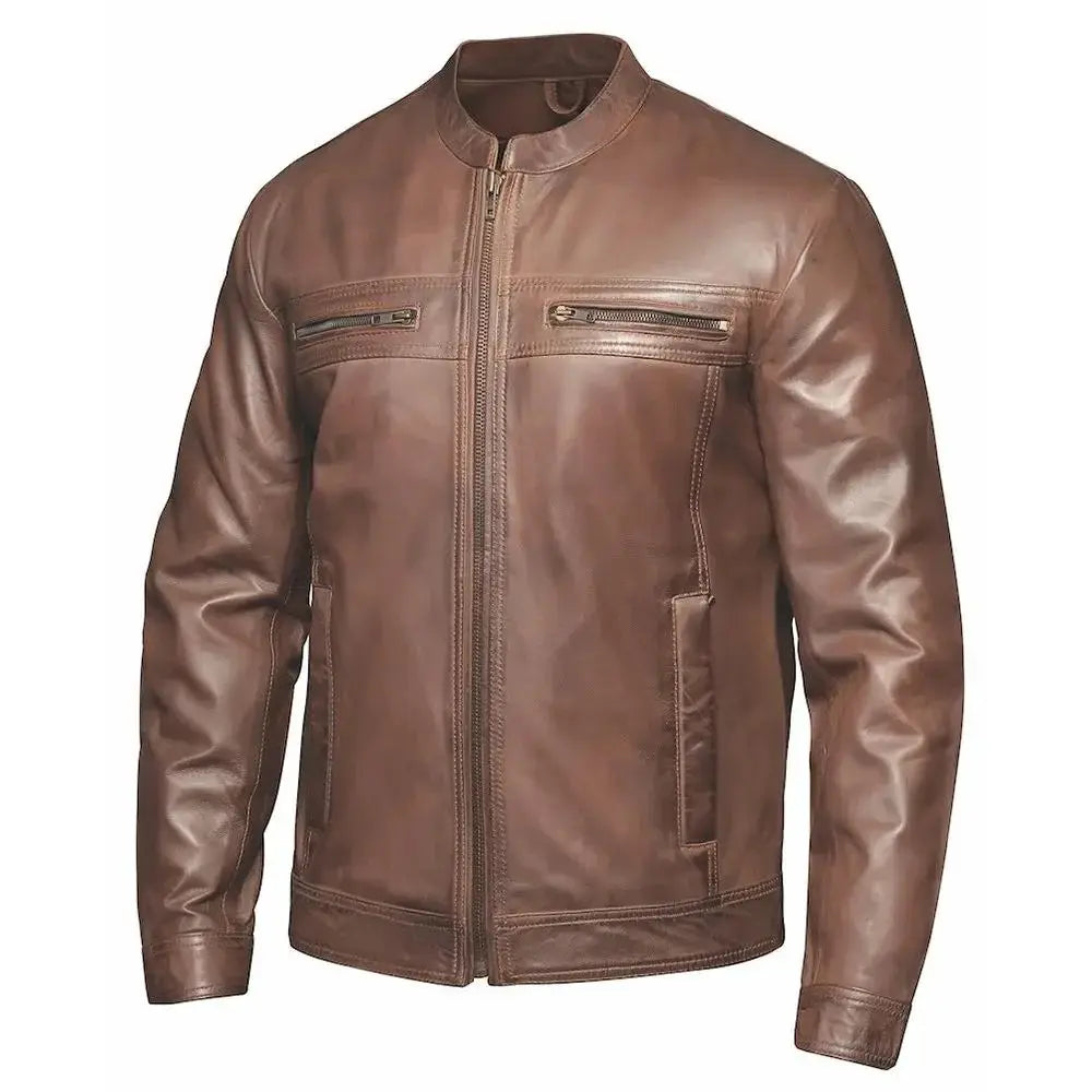 Nevada - Men's Premium Leather Motorcycle Jacket - Unik Just for Bikers - Flyclothing LLC
