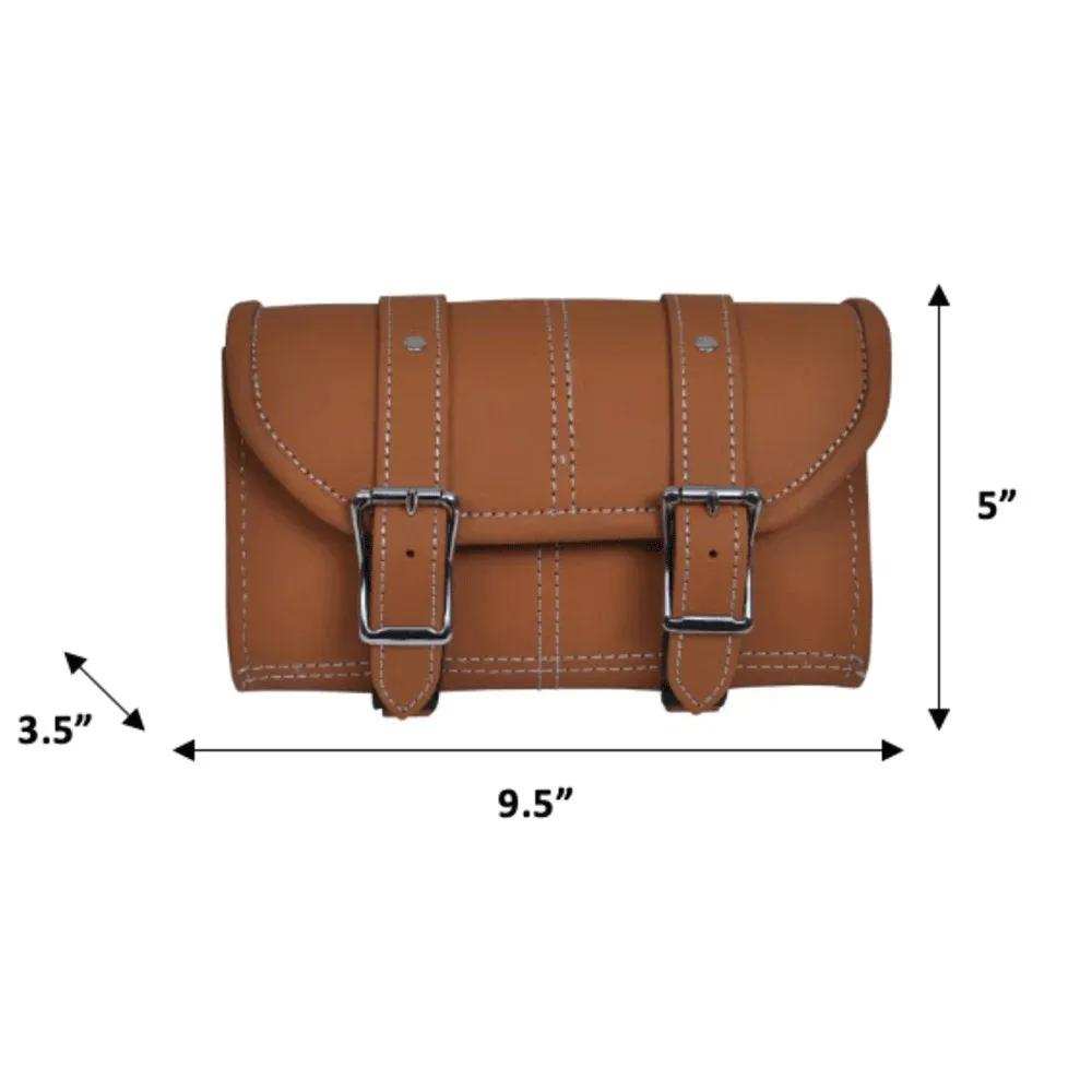 Brown Leather Tool Bag - Unik Just for Bikers - Flyclothing LLC