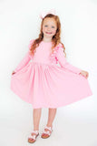 Bubblegum Pink L/S Ruffle Twirl Dress - Mila & Rose ® - Flyclothing LLC