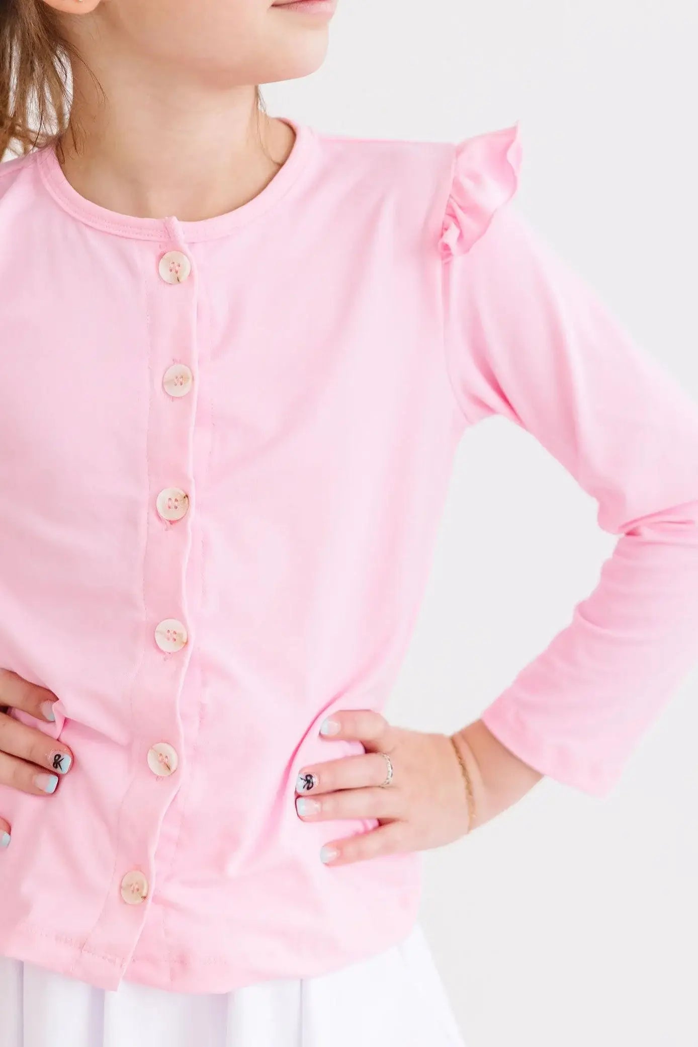 Bubblegum Pink Ruffle Cardigan - Mila & Rose ® - Flyclothing LLC