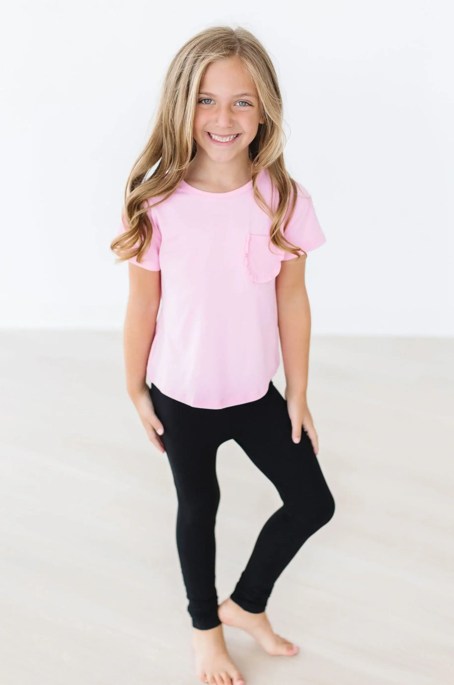 Bubblegum Pink Ruffle Pocket Tee - Mila & Rose ® - Flyclothing LLC