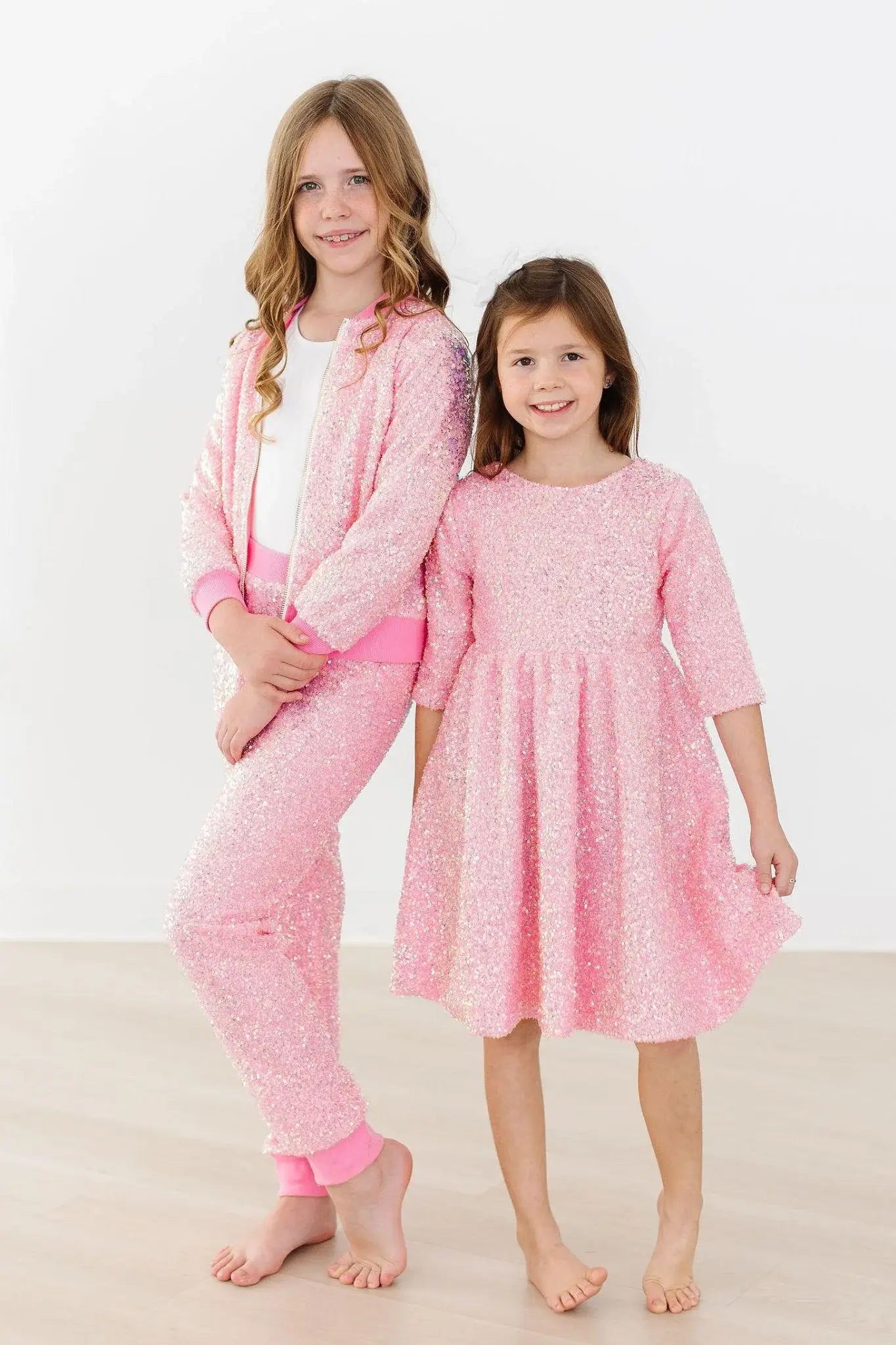 Bubblegum Pink Sequin Joggers - Mila & Rose ® - Flyclothing LLC