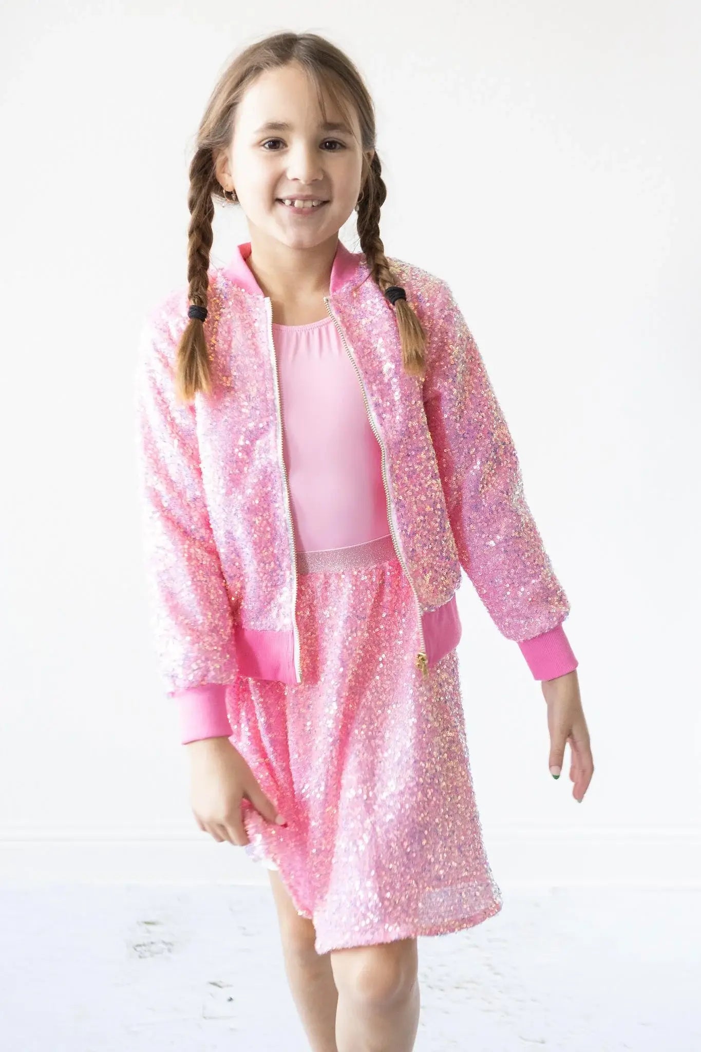 Bubblegum Pink Sequin Twirl Skort - Mila & Rose ® - Flyclothing LLC