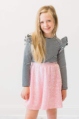 Bubblegum Pink Sequin Twirl Skort - Mila & Rose ® - Flyclothing LLC