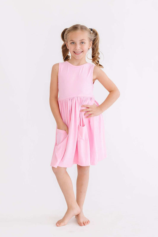 Bubblegum Pink Tank Pocket Twirl Dress - Mila & Rose ® - Flyclothing LLC