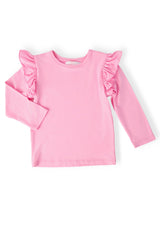 Bubblegum Pink L/S Ruffle Tee - Mila & Rose ® - Flyclothing LLC