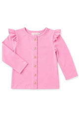 Bubblegum Pink Ruffle Cardigan - Mila & Rose ® - Flyclothing LLC