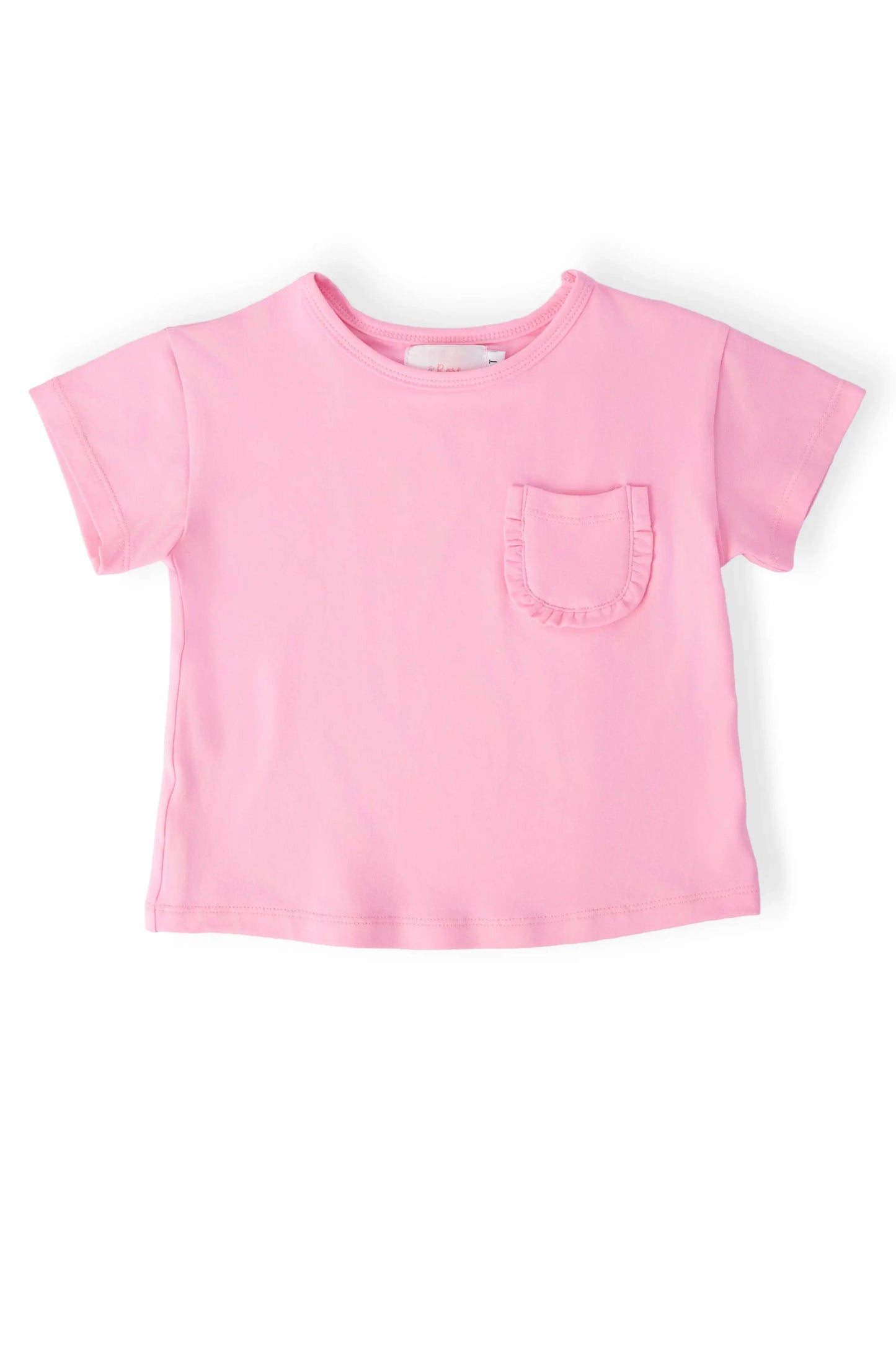 Bubblegum Pink Ruffle Pocket Tee - Mila & Rose ® - Flyclothing LLC