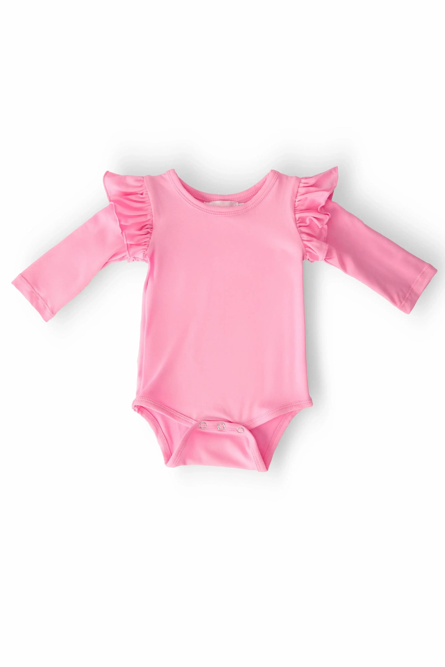 Bubblegum Pink L/S Flutter Bodysuit - Mila & Rose ® - Flyclothing LLC
