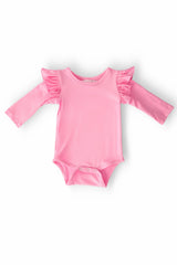 Bubblegum Pink L/S Flutter Bodysuit - Mila & Rose ® - Flyclothing LLC