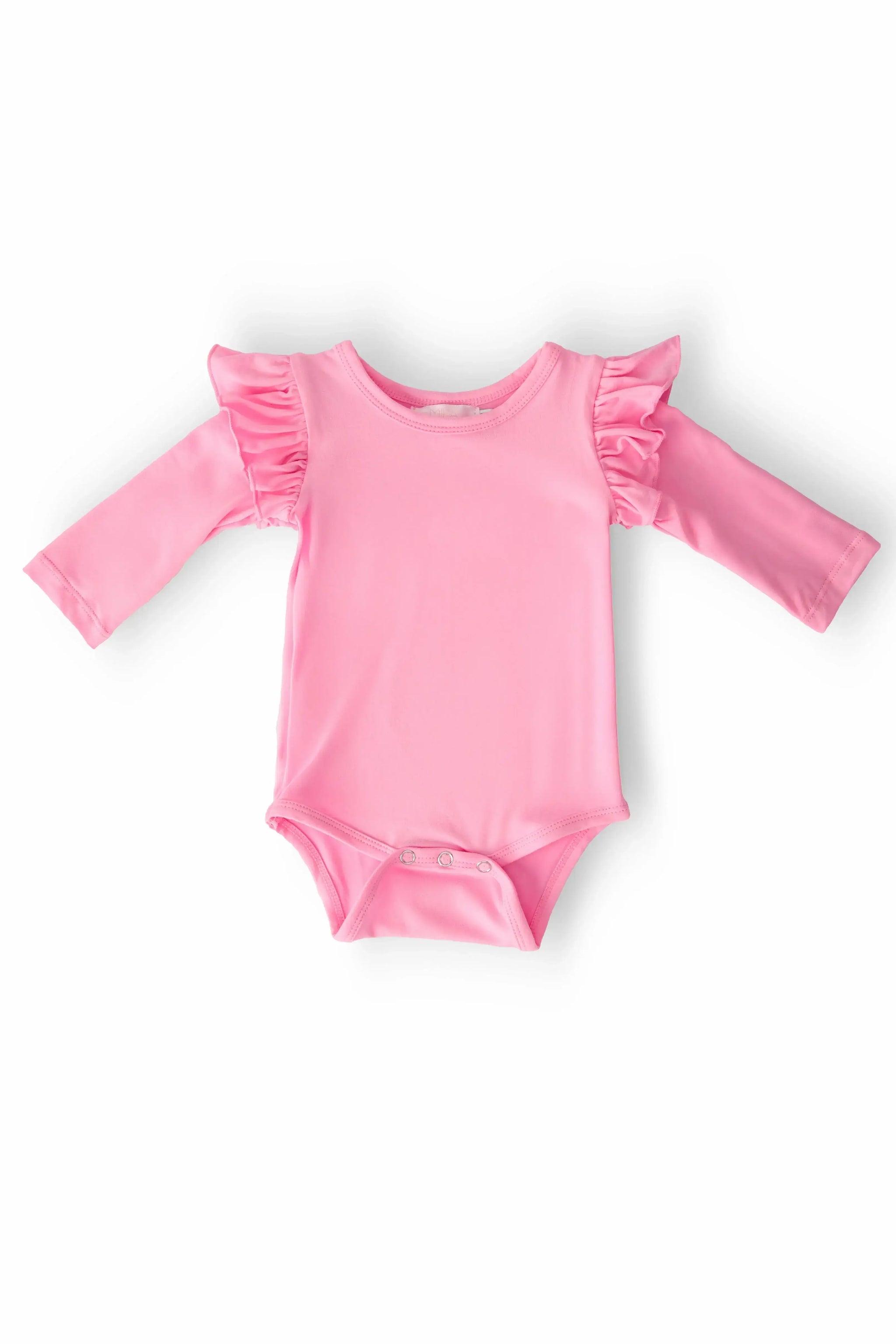 Bubblegum Pink L/S Flutter Bodysuit - Mila & Rose ® - Flyclothing LLC