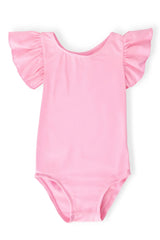 Bubblegum Pink S/S Flutter Sleeve Leotard - Mila & Rose ® - Flyclothing LLC
