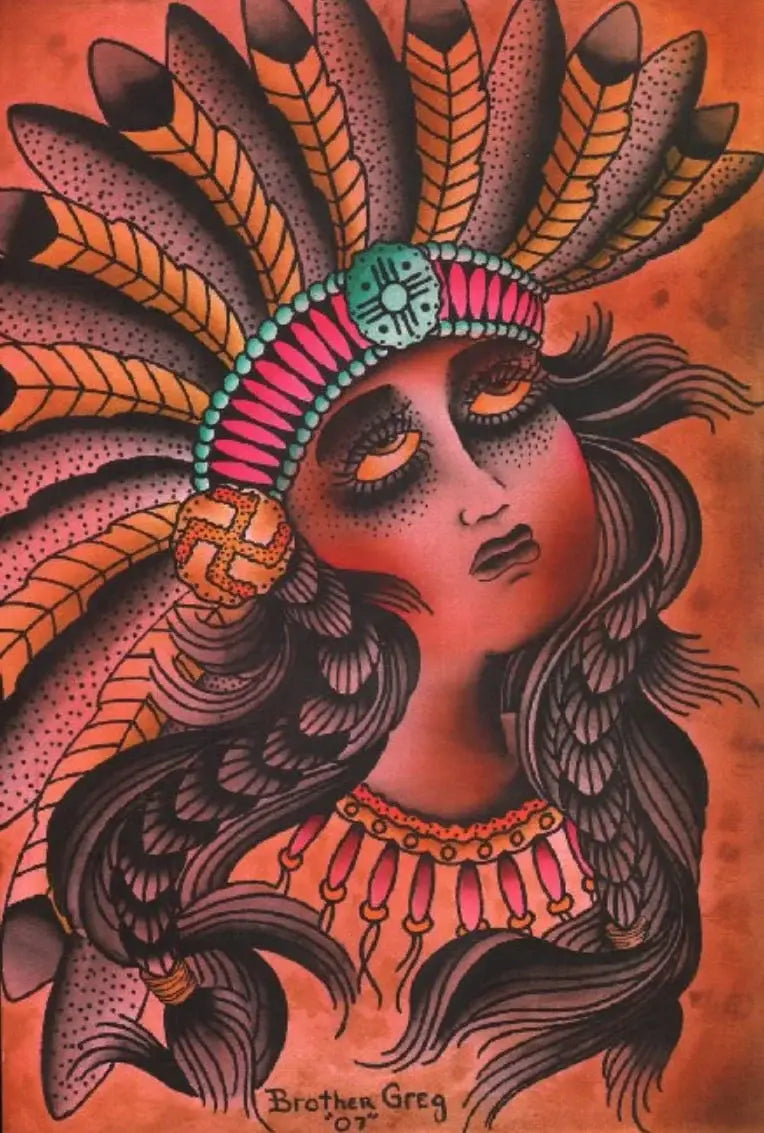 Black Market Art Company Bucky Indian Print - Black Market Art Company - Flyclothing LLC