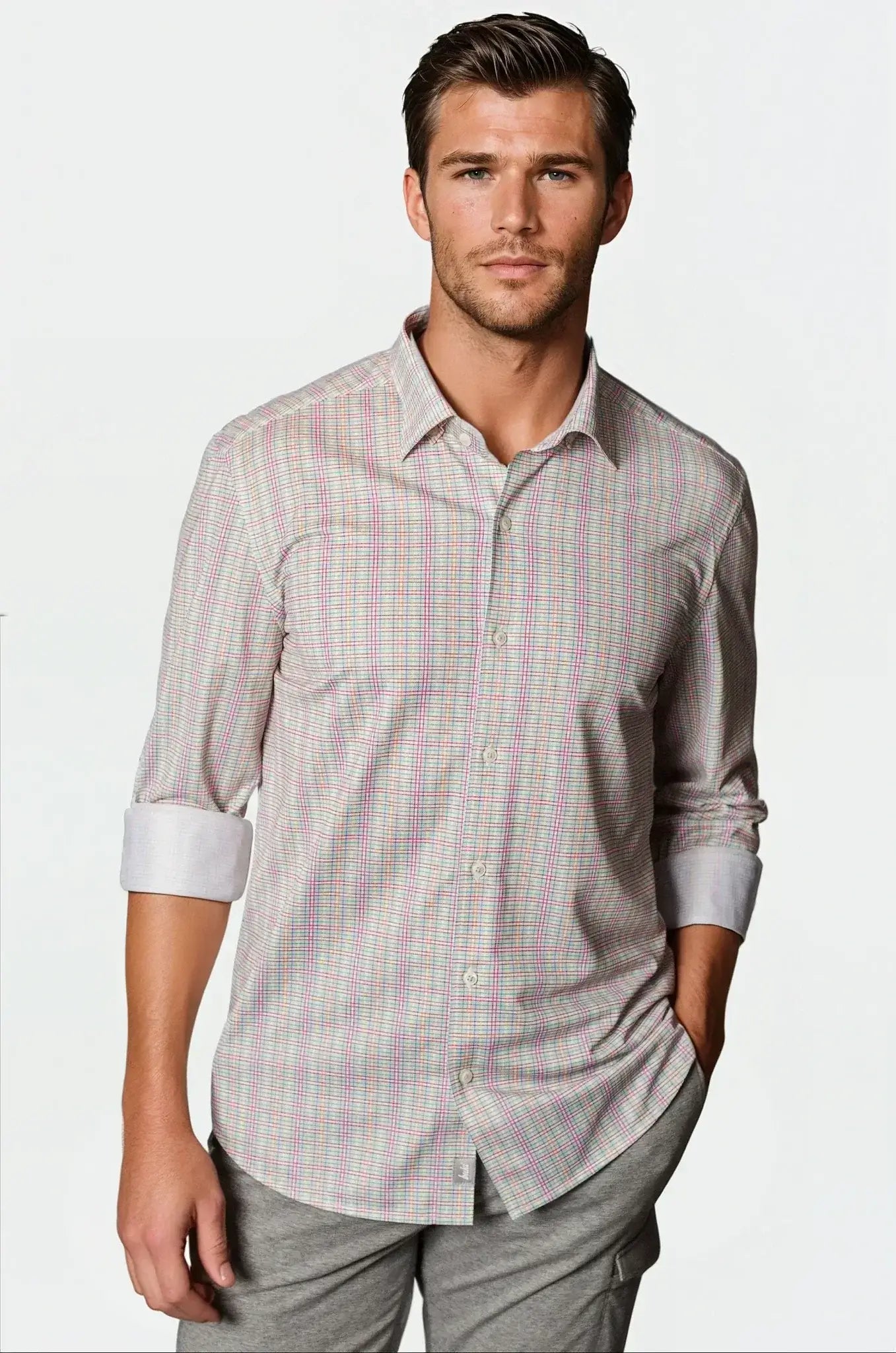 Spectrum Check Long Sleeve Tech Shirt - Buki - Flyclothing LLC