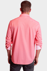 Swiss Check Long Sleeve Tech Shirt - Red - Buki - Flyclothing LLC
