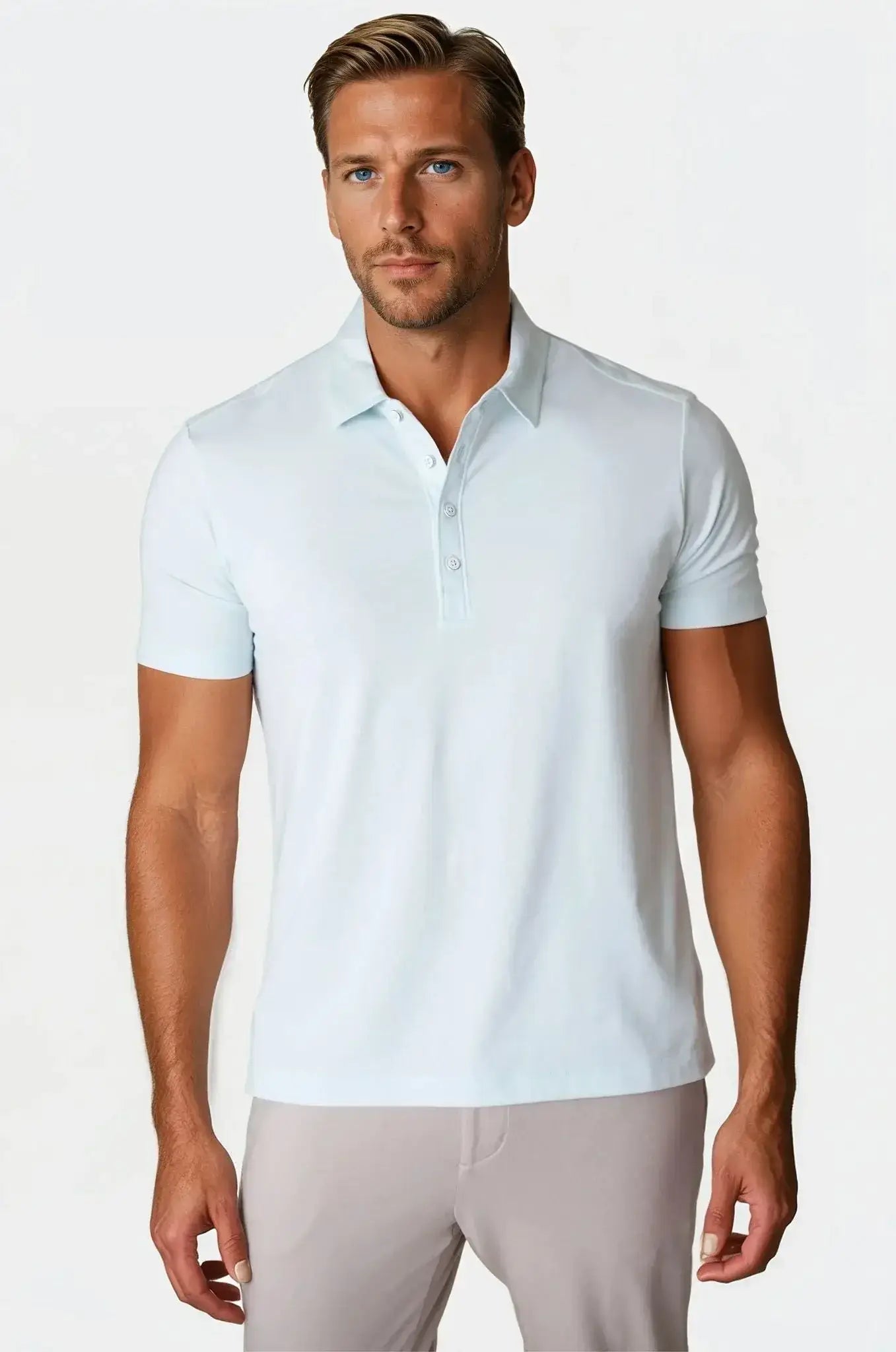 Coolest Polo Tech Shirt - Light Blue - Buki - Flyclothing LLC