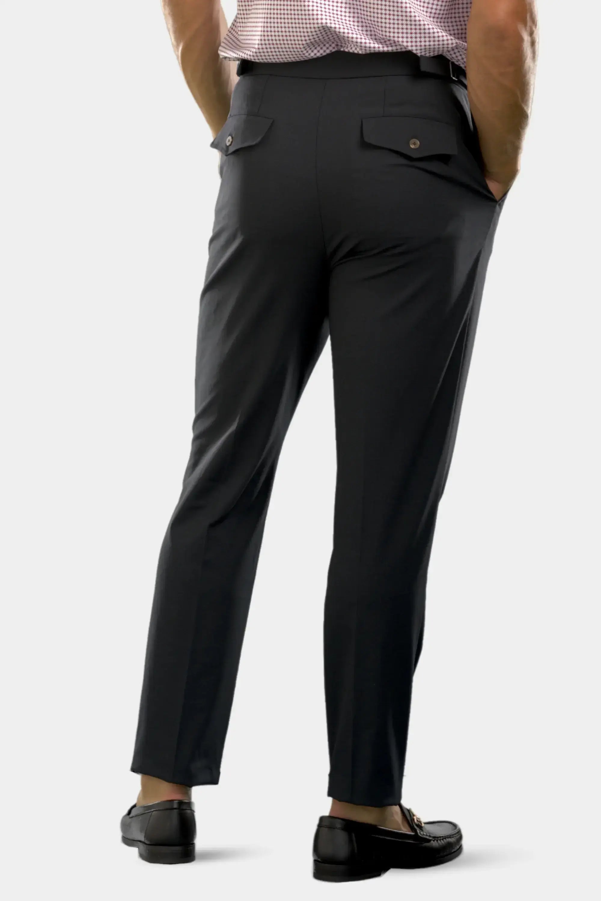 Pleated Wool Trouser Pants - Navy - Buki - Flyclothing LLC