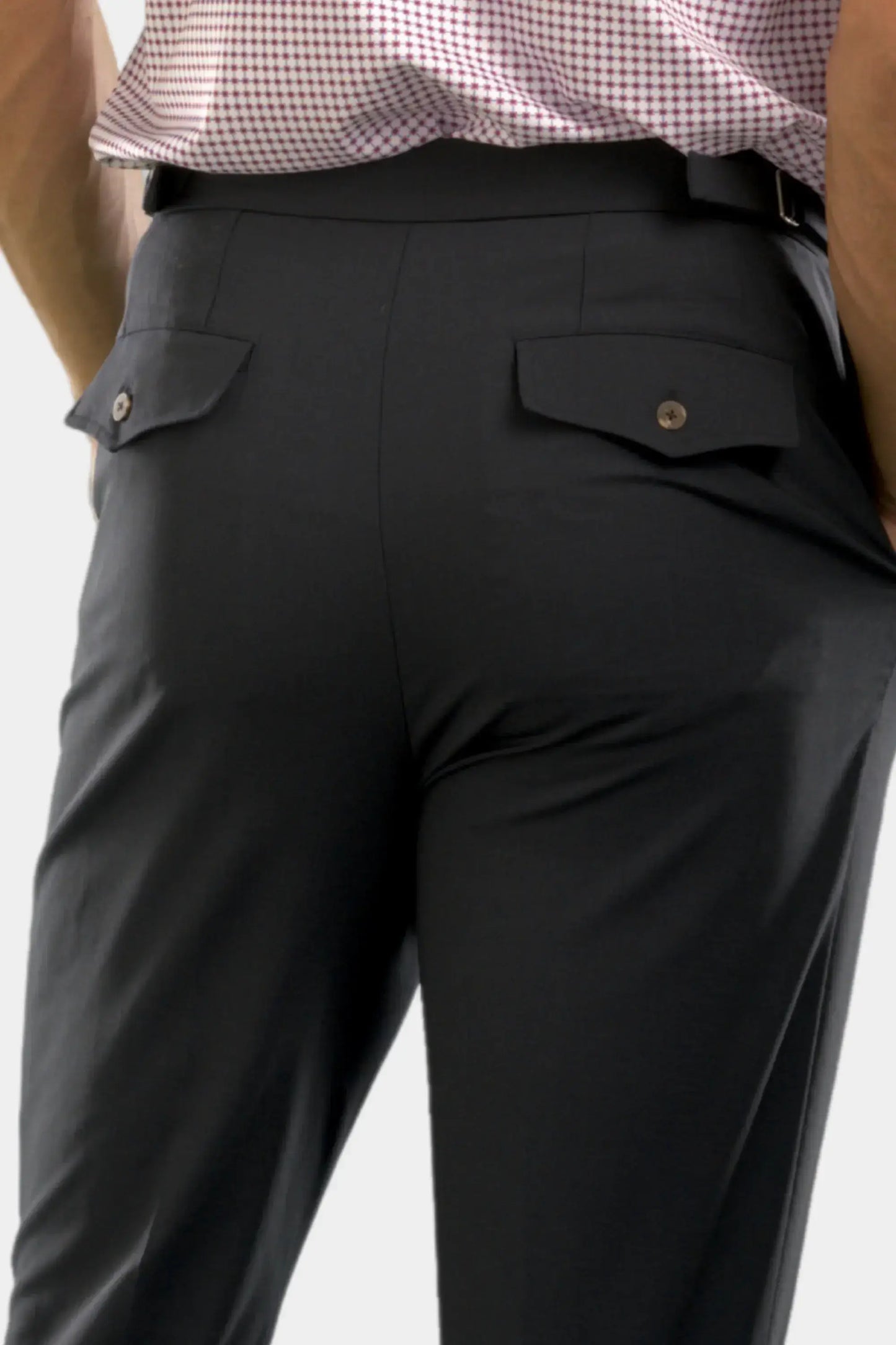 Pleated Wool Trouser Pants - Navy - Buki - Flyclothing LLC