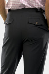Pleated Wool Trouser Pants - Navy - Buki - Flyclothing LLC
