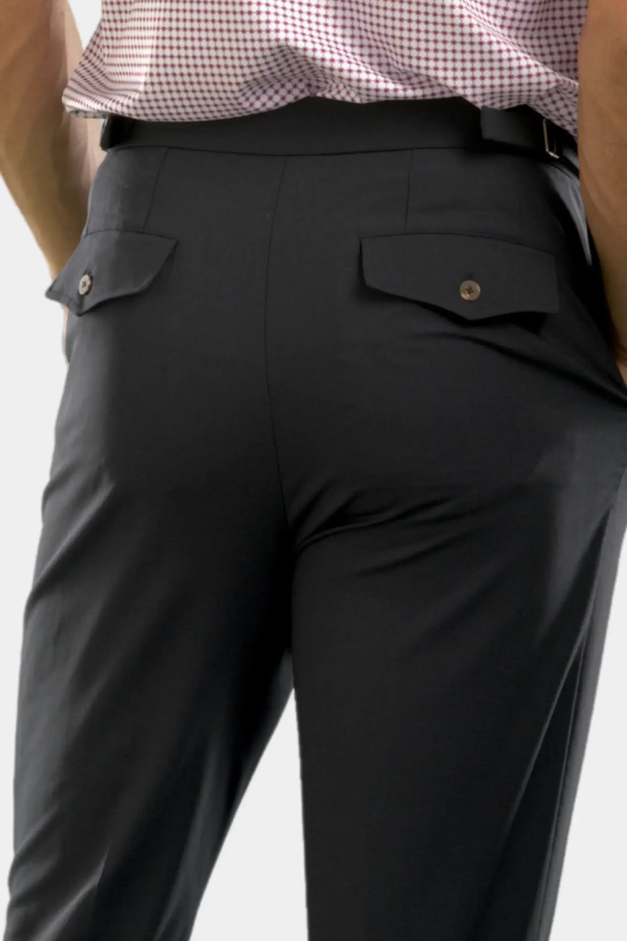 Pleated Wool Trouser Pants - Navy - Buki - Flyclothing LLC