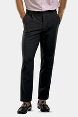 Pleated Wool Trouser Pants - Navy - Buki - Flyclothing LLC