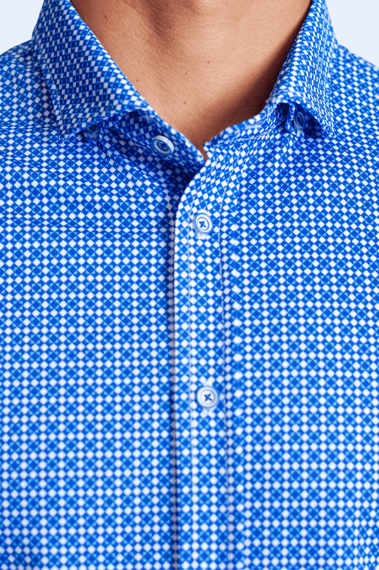 Swiss Check Long Sleeve Tech Shirt - Blue - Buki - Flyclothing LLC