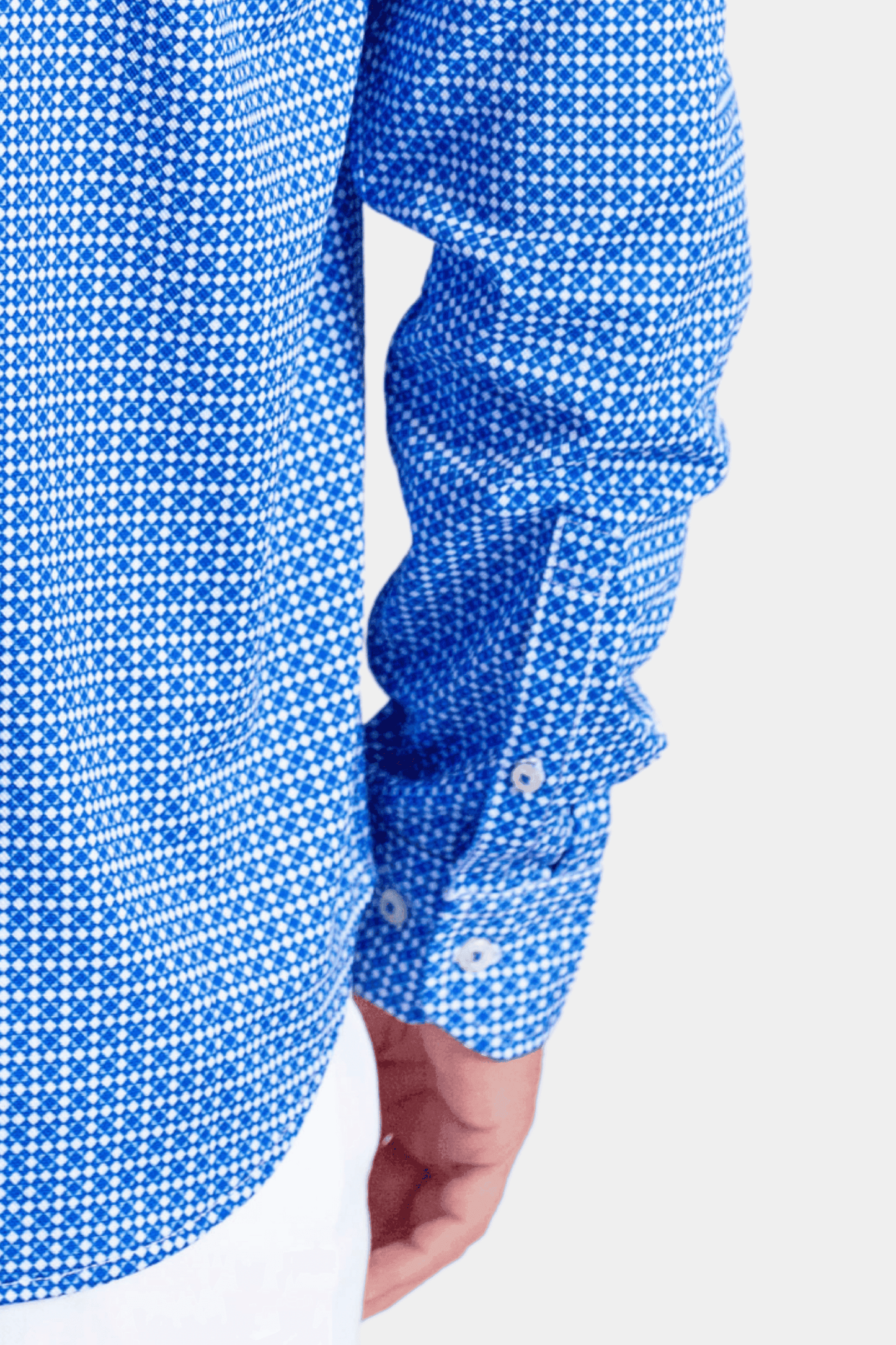 Swiss Check Long Sleeve Tech Shirt - Blue - Buki - Flyclothing LLC