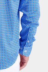 Swiss Check Long Sleeve Tech Shirt - Blue - Buki - Flyclothing LLC