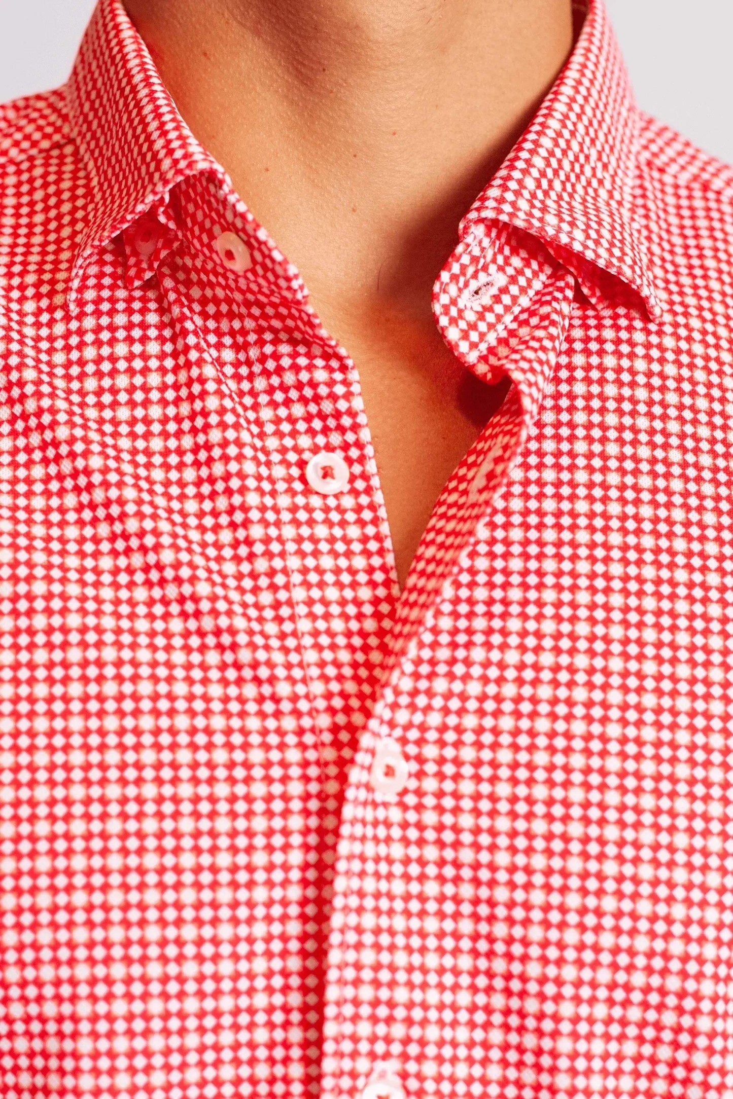 Swiss Check Long Sleeve Tech Shirt - Red - Buki - Flyclothing LLC