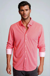 Swiss Check Long Sleeve Tech Shirt - Red - Buki - Flyclothing LLC