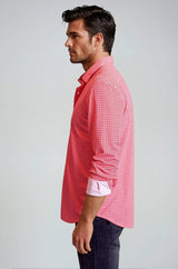 Swiss Check Long Sleeve Tech Shirt - Red - Buki - Flyclothing LLC