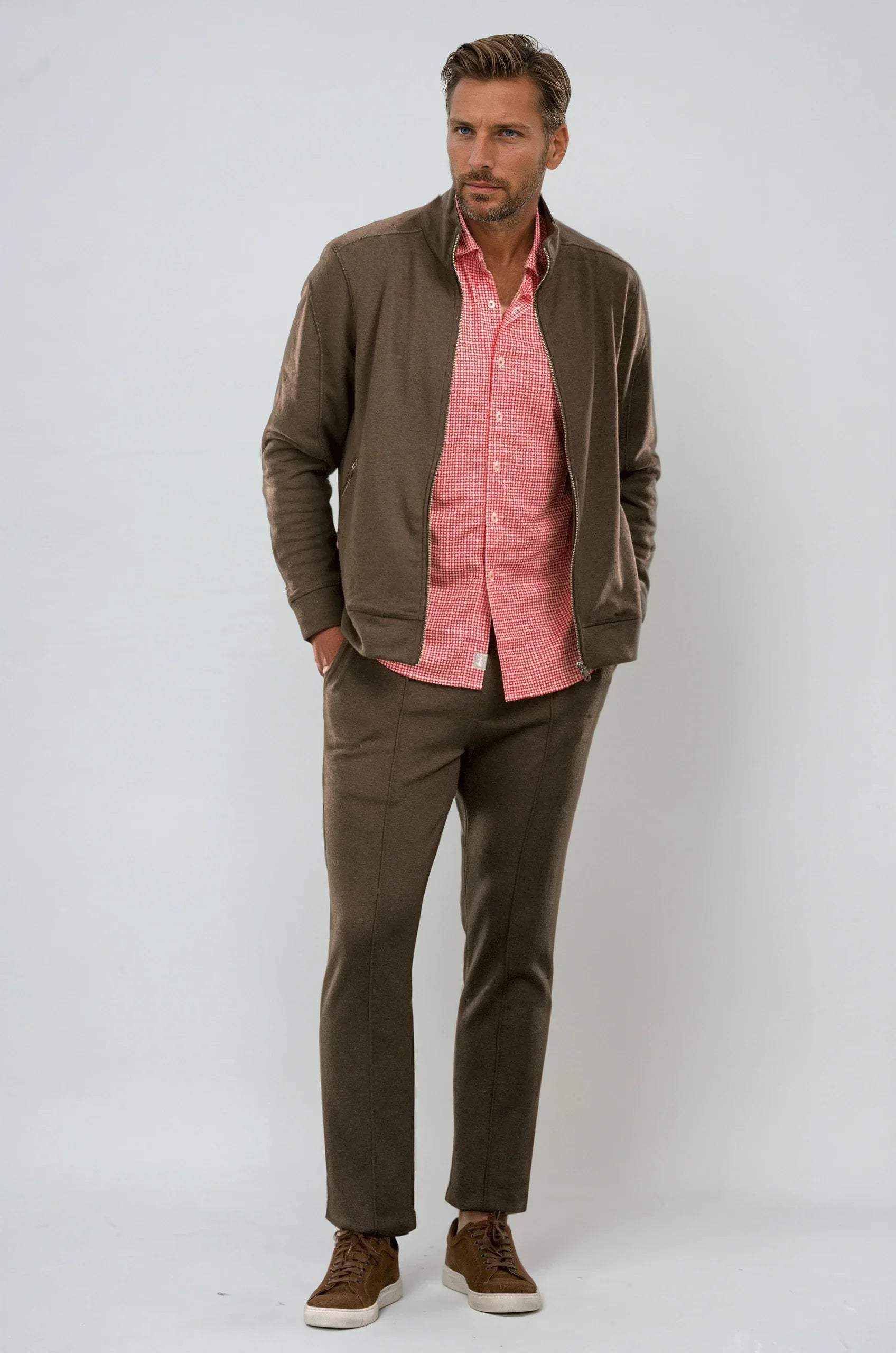 Swiss Check Long Sleeve Tech Shirt - Red - Buki - Flyclothing LLC