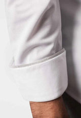 Classic White Long Sleeve Button Down Tech Shirt - Buki - Flyclothing LLC