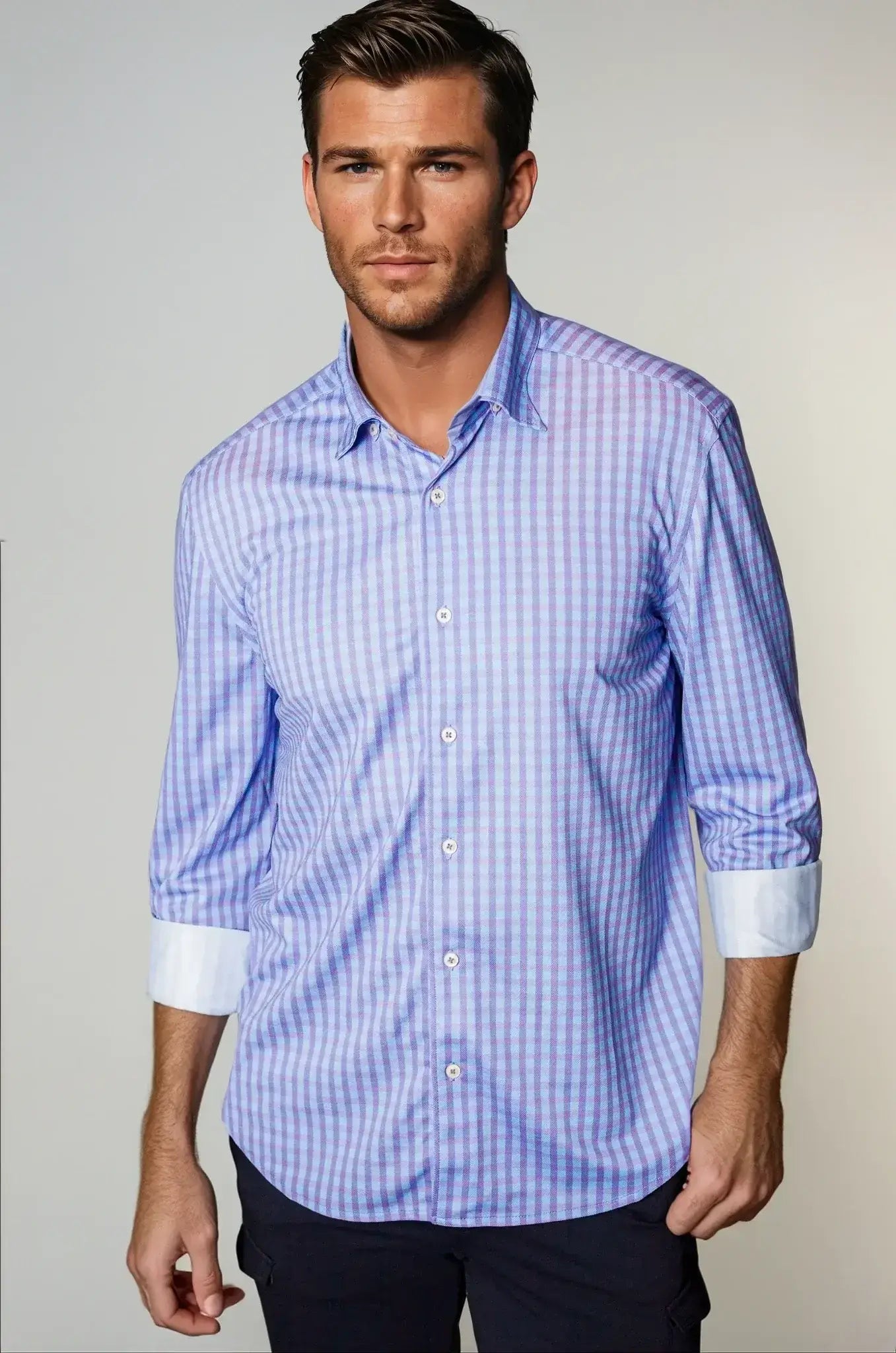 Avant Check Long Sleeve Tech Shirt - Buki - Flyclothing LLC