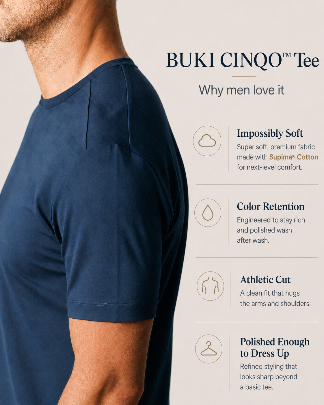 Buki Cinqo Tech Tee - Blue Night - Buki - Flyclothing LLC