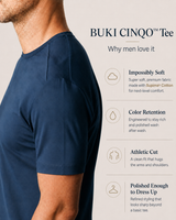 Buki Cinqo Tech Tee - Blue Night - Buki - Flyclothing LLC