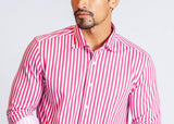 The Go Big Stripe Long Sleeve Tech Shirt - Sunset Stripe - Buki - Flyclothing LLC