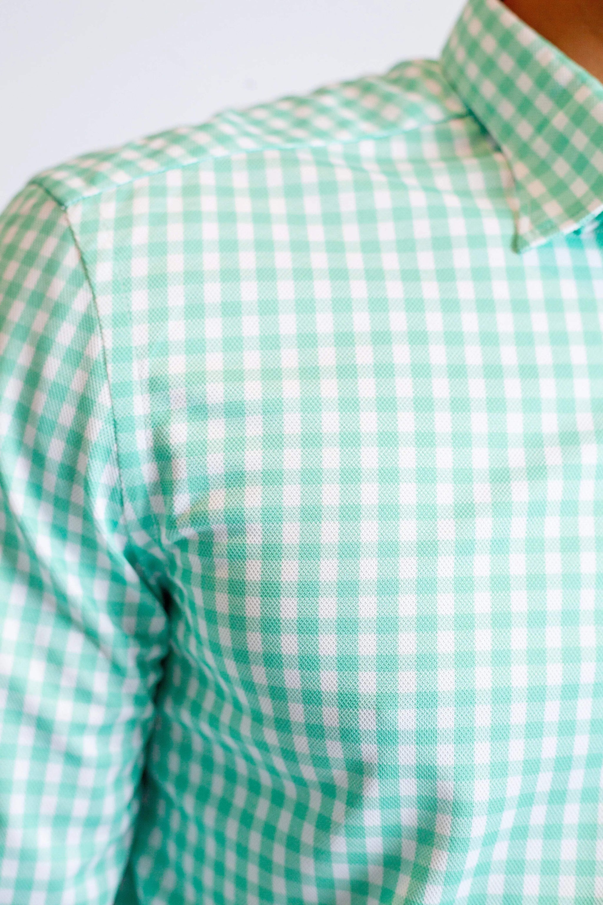 Mauro Long Sleeve Check Tech Shirt - Emerald - Buki - Flyclothing LLC