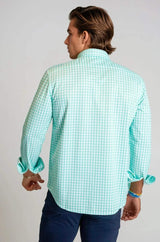 Mauro Long Sleeve Check Tech Shirt - Emerald - Buki - Flyclothing LLC